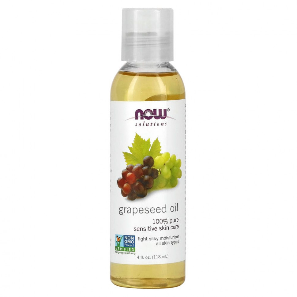 NOW Foods, Solutions, Grapeseed Oil, 4oz    , -, 