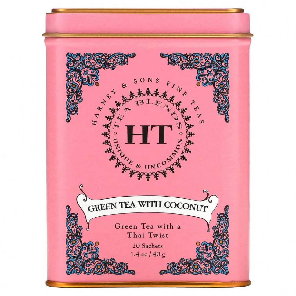 Harney & Sons, Green Tea with Thai Flavors, 20 Tea Sachets, 1.4 oz (40 g)    , -, 