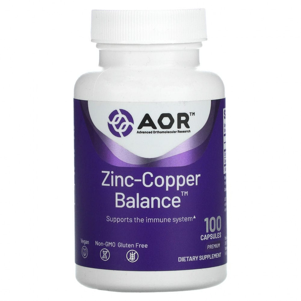 Advanced Orthomolecular Research AOR, Zinc-Copper Balance, 100      , -, 