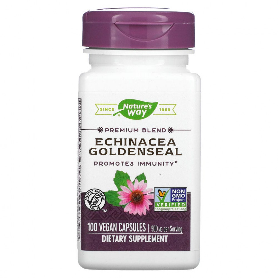  Nature's Way, Echinacea Goldenseal, 450 mg, 100 Vegan Capsules  Iherb ()