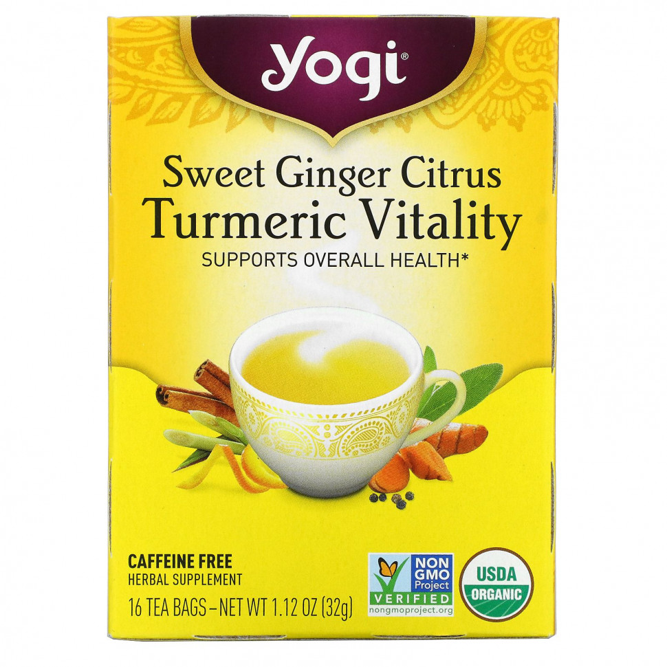 Yogi Tea, Sweet Ginger Citrus Turmeric Vitality,  , 16  , 1,12  (32 )    , -, 