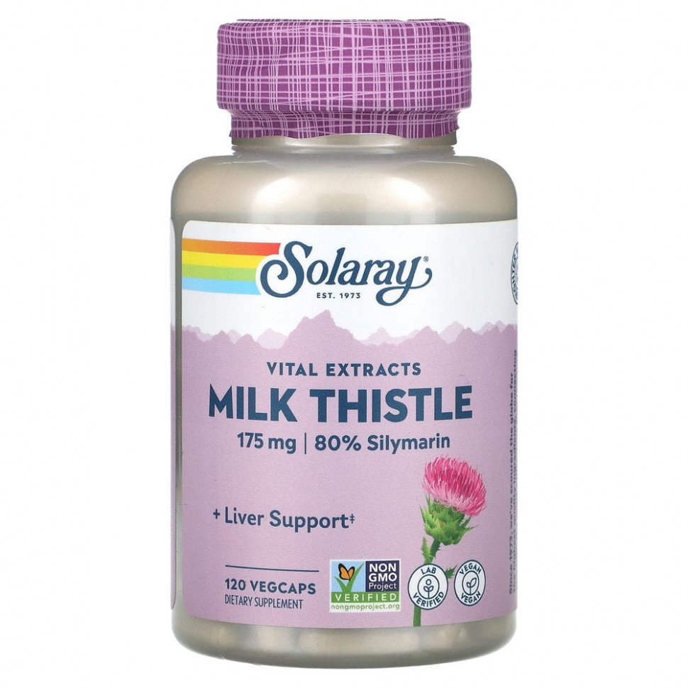 Solaray, Vital Extracts, Milk Thistle , 175 mg, 120 VegCaps    , -, 