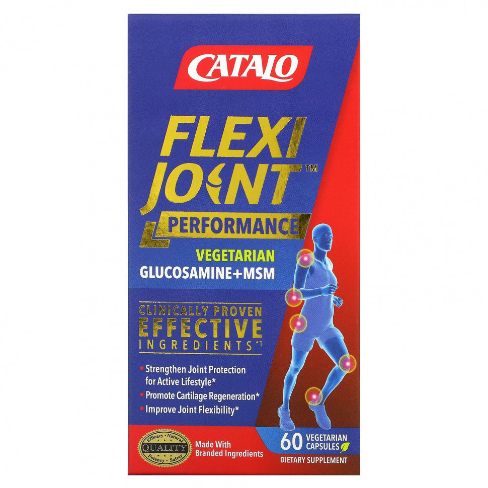 Catalo Naturals, FlexiJoint Performance, Glucosamine & OptiMSM, Joint Flexibility, 60 Vegetraian Capsules    , -, 