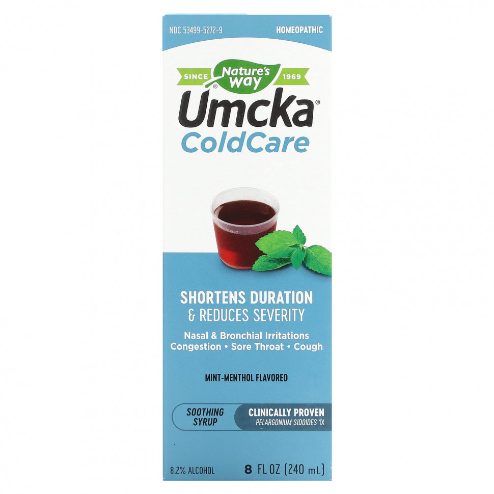 Nature's Way, Umcka, ColdCare, Soothing Syrup, Mint Menthol , 8 oz (240 ml)    , -, 