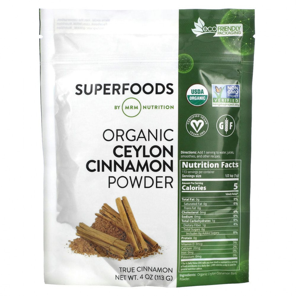 MRM Nutrition, Organic Ceylon Cinnamon Powder, 4 oz (113 g)    , -, 