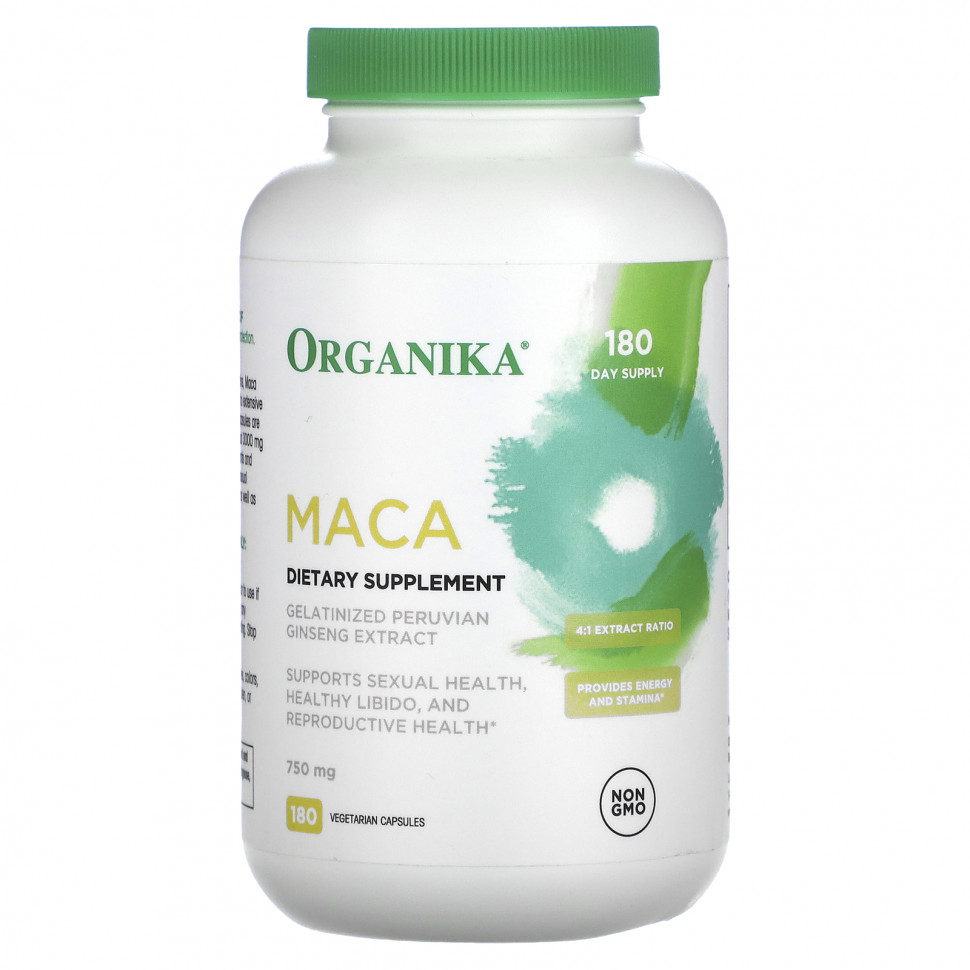 Organika, MACA, 750 mg, 180 Vegetarian Capsules    , -, 