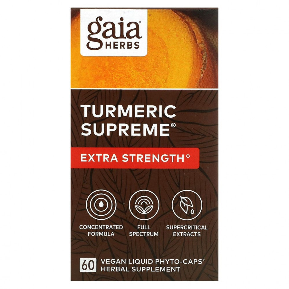 Gaia Herbs, Turmeric Supreme, Extra Strength, , 60  -      , -, 