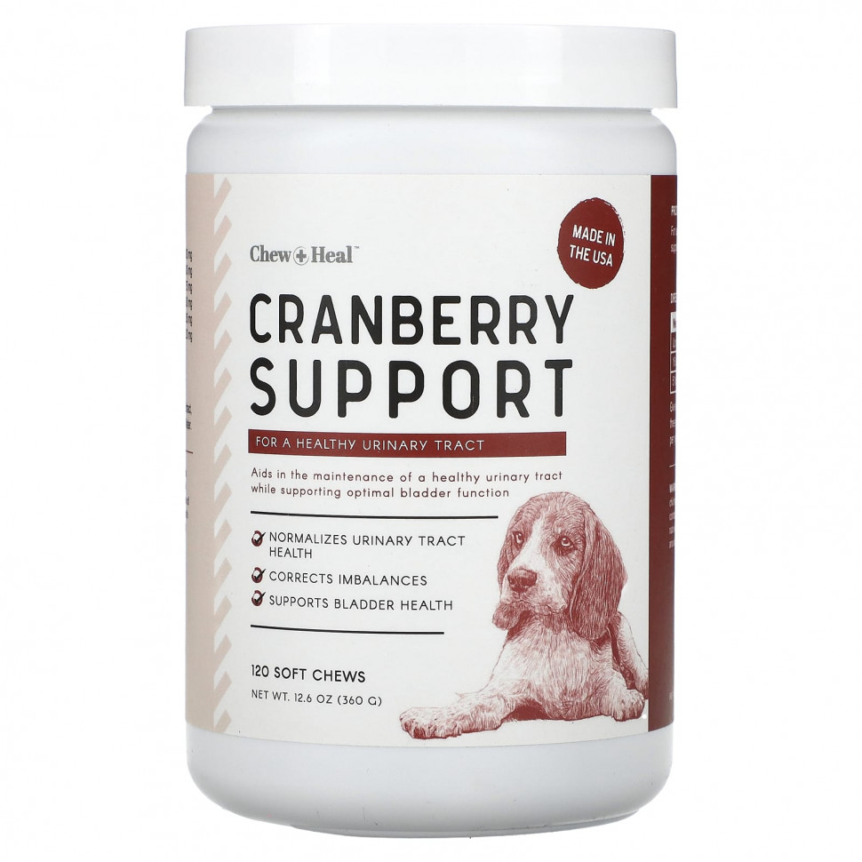 Chew + Heal, Cranberry Support,  , 120  , 360  (12,6 )    , -, 