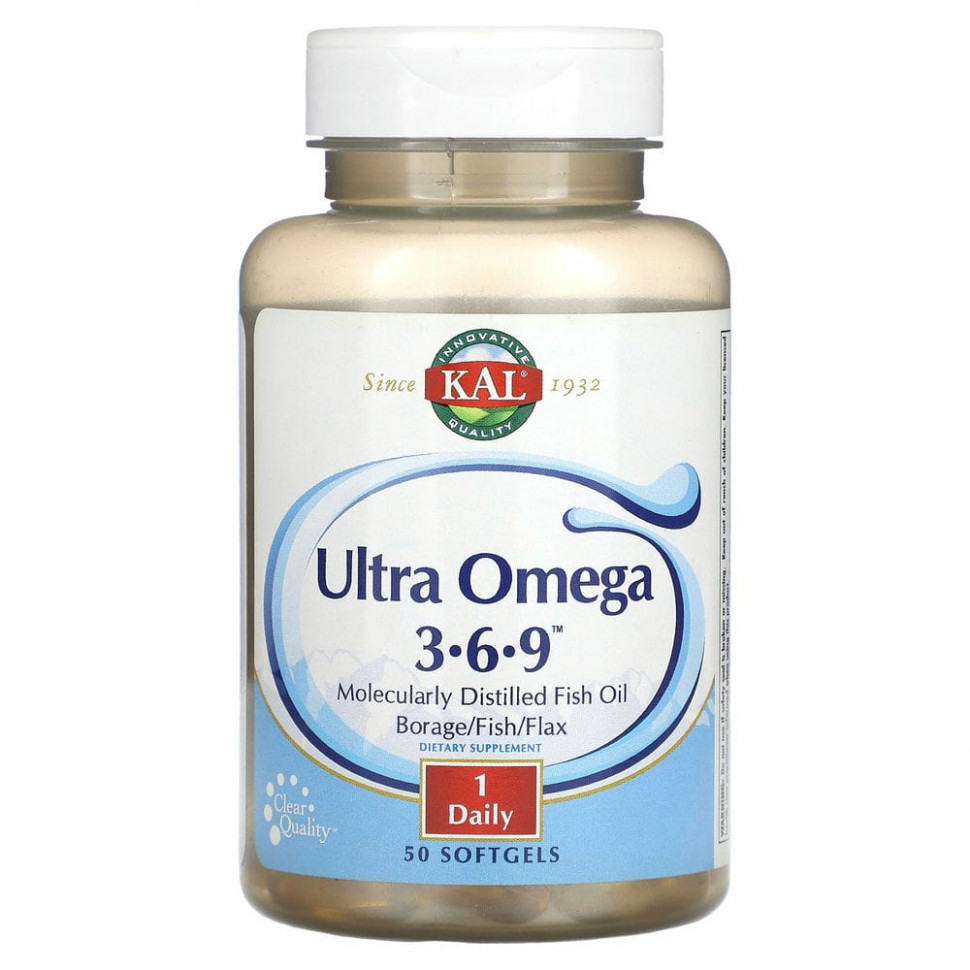 ���������� KAL, Ultra Omega 3, 6, 9, 50 ������ ��������  Iherb (������)