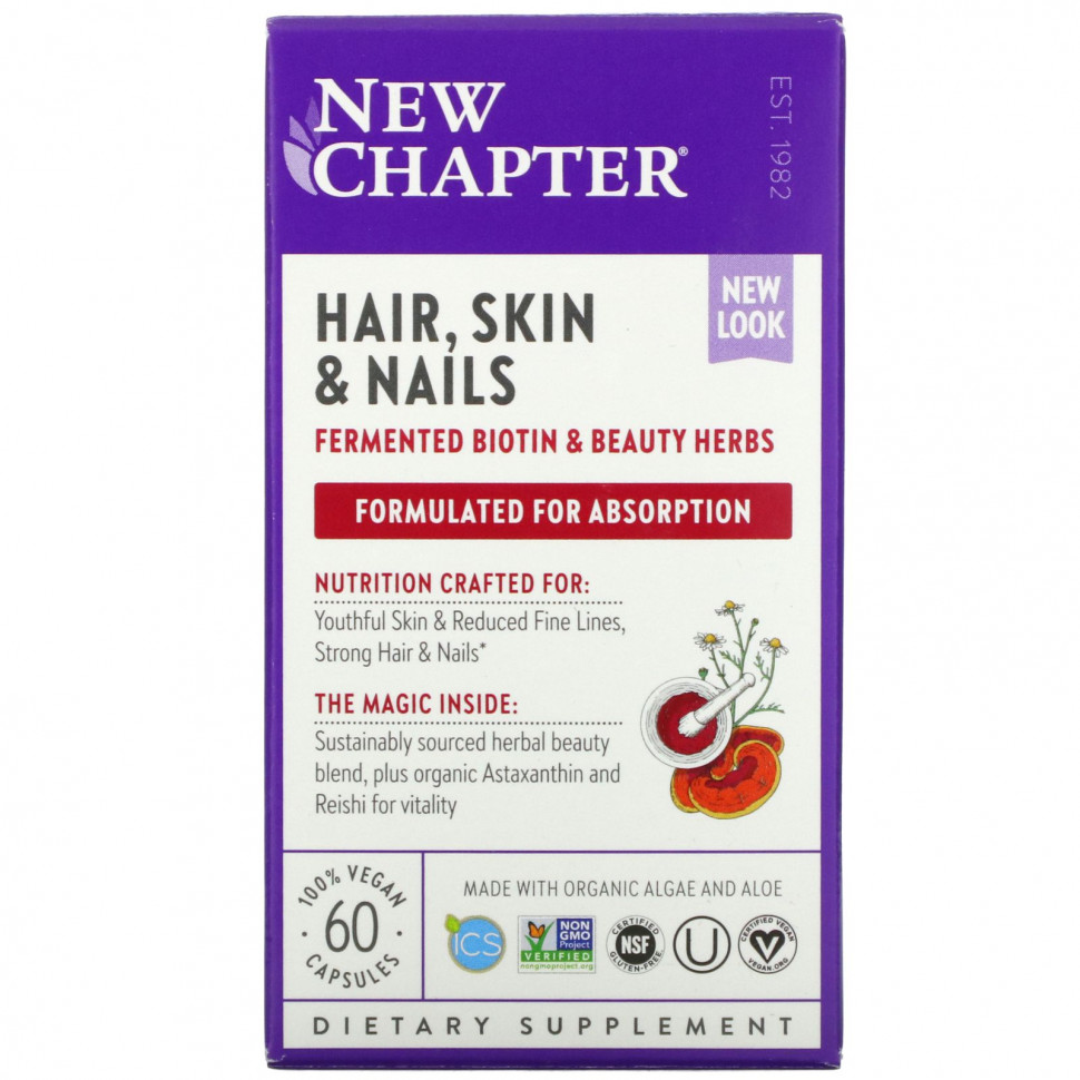 New Chapter, Perfect Hair, Skin & Nails, 60 Vegan Capsules    , -, 