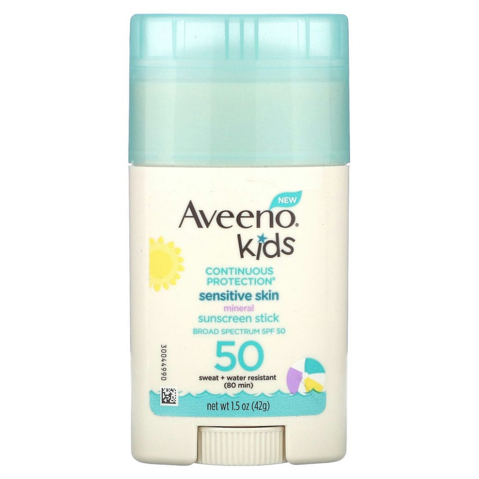 ���������� Aveeno, Kids, �������������� ���� ��� �������������� ����, SPF 50, ��� �������, 42 � (1,5 �����)  Iherb (������)