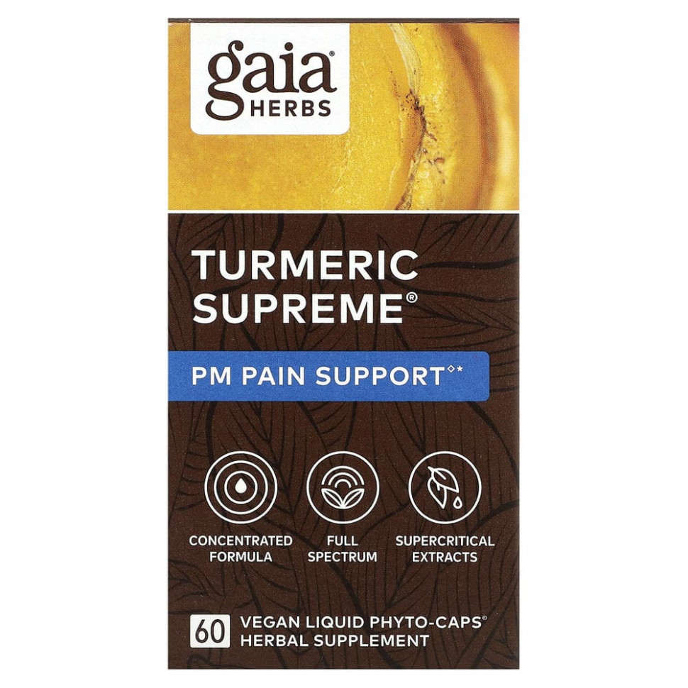 Gaia Herbs, Turmeric Supreme, PM   , 60       , -, 