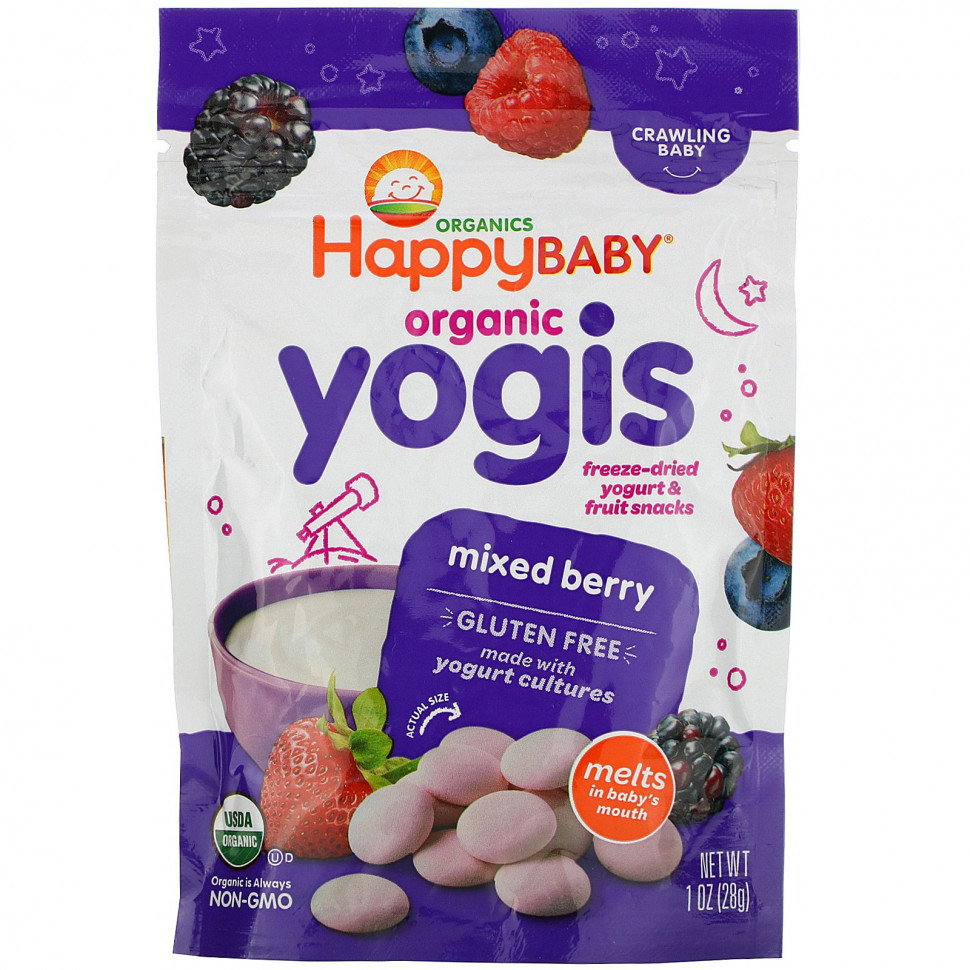 ���������� Happy Family Organics, Yogis, ������������ ����� �� ���������������� ������� � ��������, ������� �����, 28 �  Iherb (������)