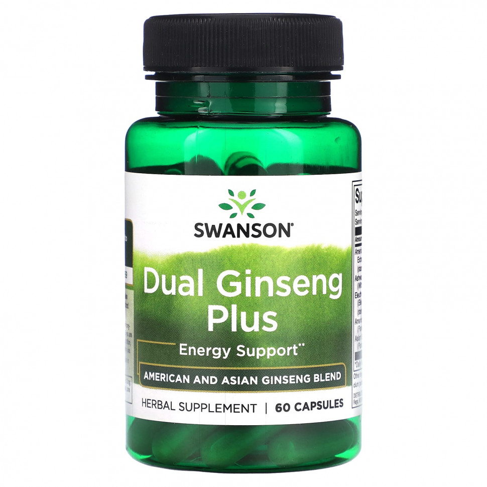 Swanson, Dual Ginseng Plus, 60     , -, 