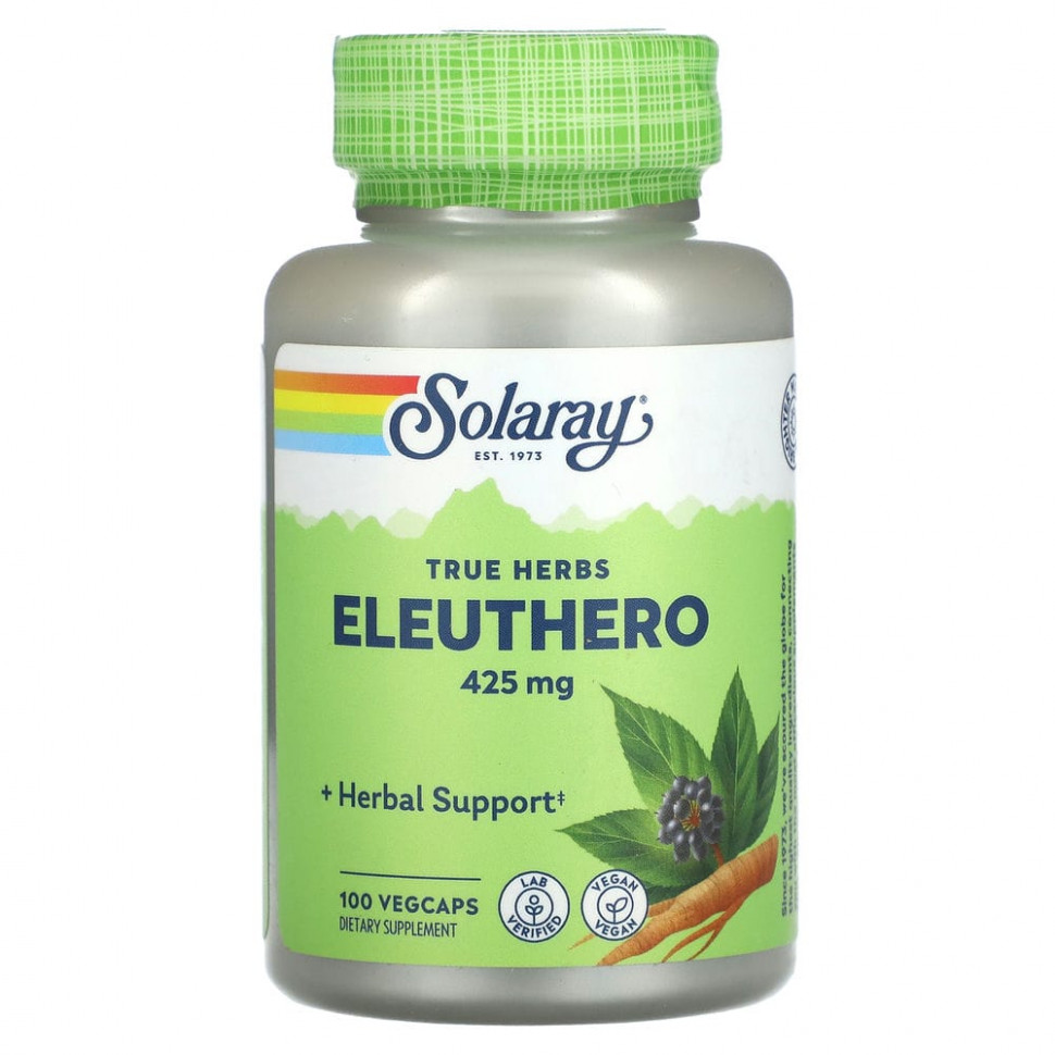 Solaray, True Herbs, Eleuthero, 425 , 100      , -, 
