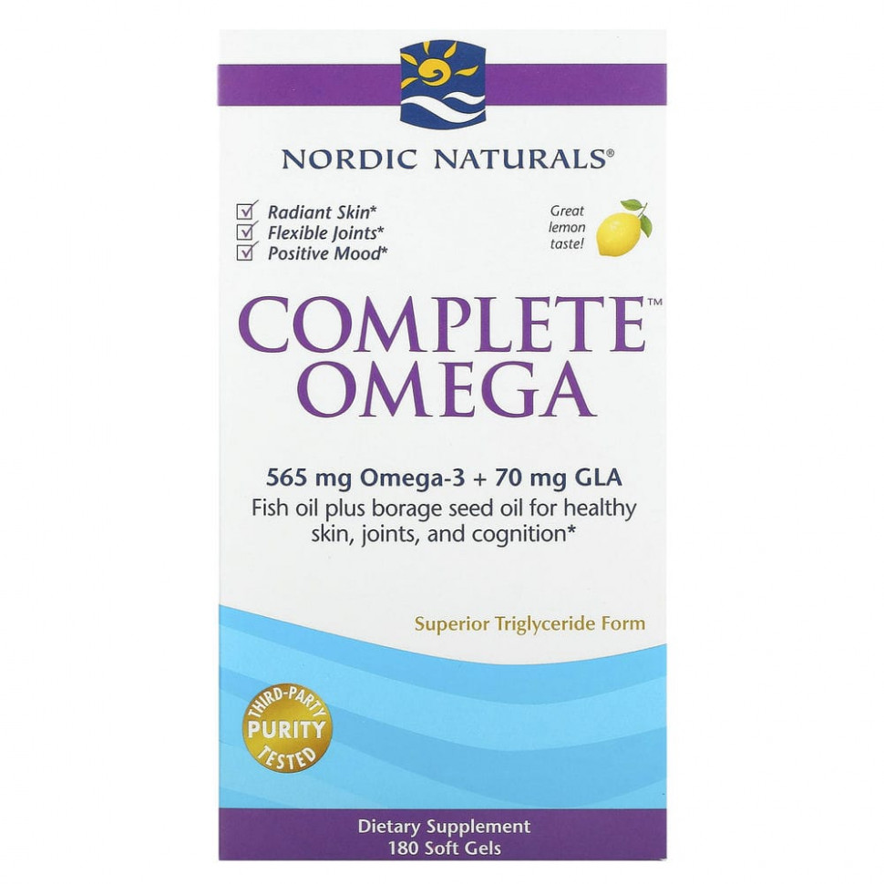 ���������� Nordic Naturals, Complete Omega, �������� ����, 1000 ��, 180 ������� ������  Iherb (������)