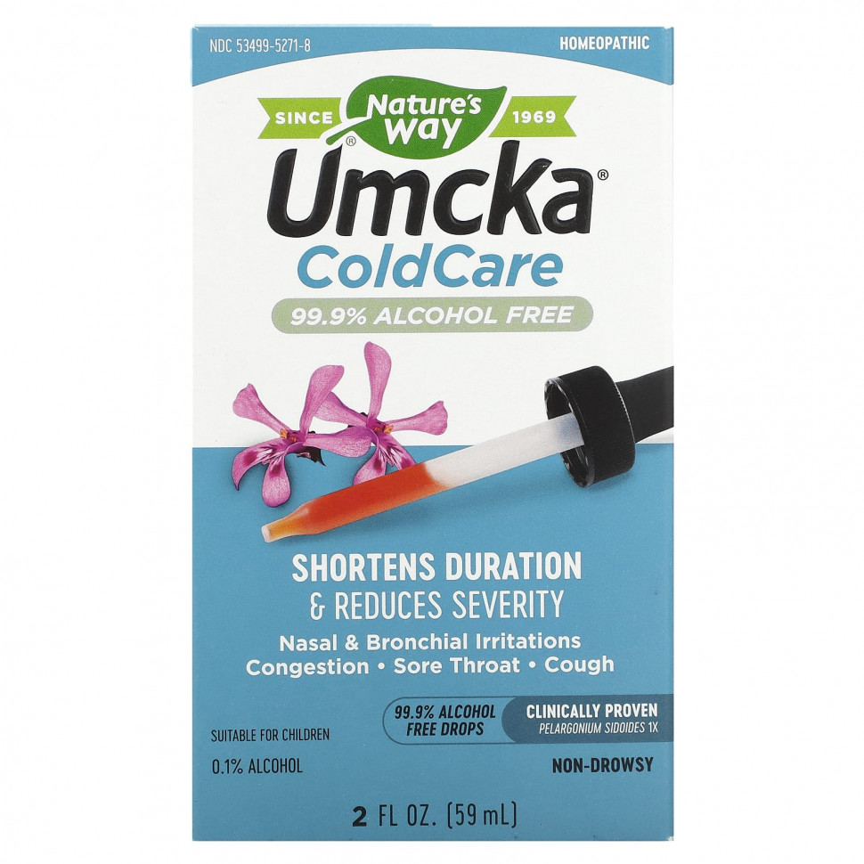 Nature's Way, Umcka ColdCare, 99.9% Alcohol-Free Drops, 2 fl oz (59 ml)    , -, 