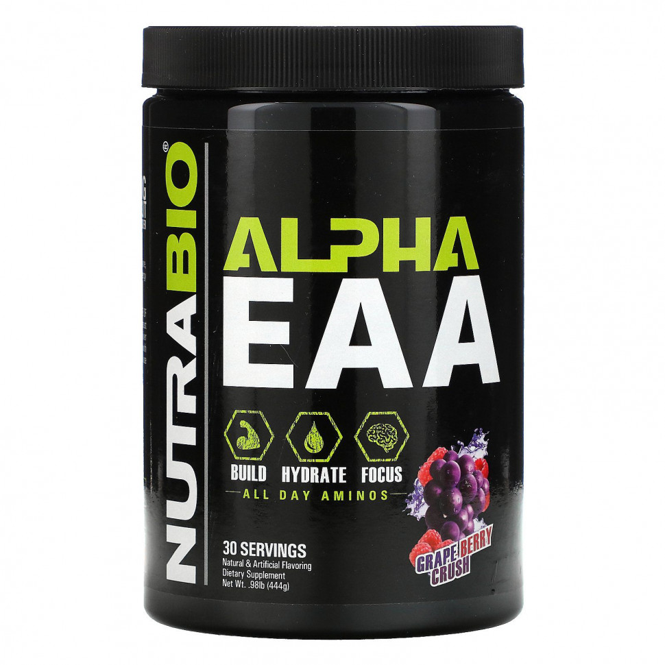 NutraBio Labs, Alpha EAA, Grape Berry Crush, 0.98 lb (444 g)    , -, 