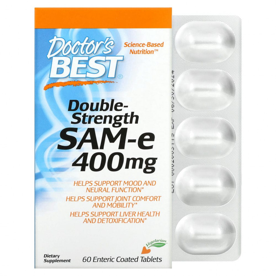 Doctor's Best, SAM-e, Double Strength, 400 , 60 ,  -     , -, 