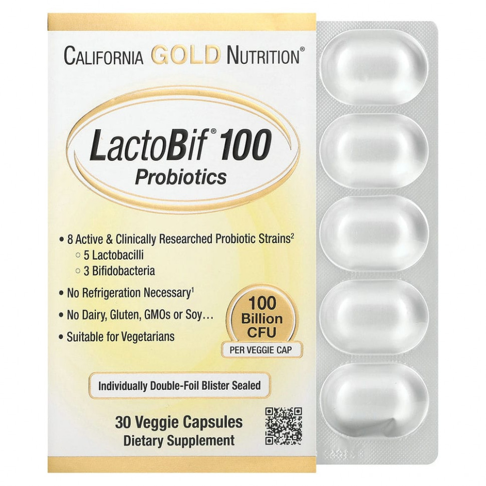 California Gold Nutrition, LactoBif, , 100  , 30      , -, 