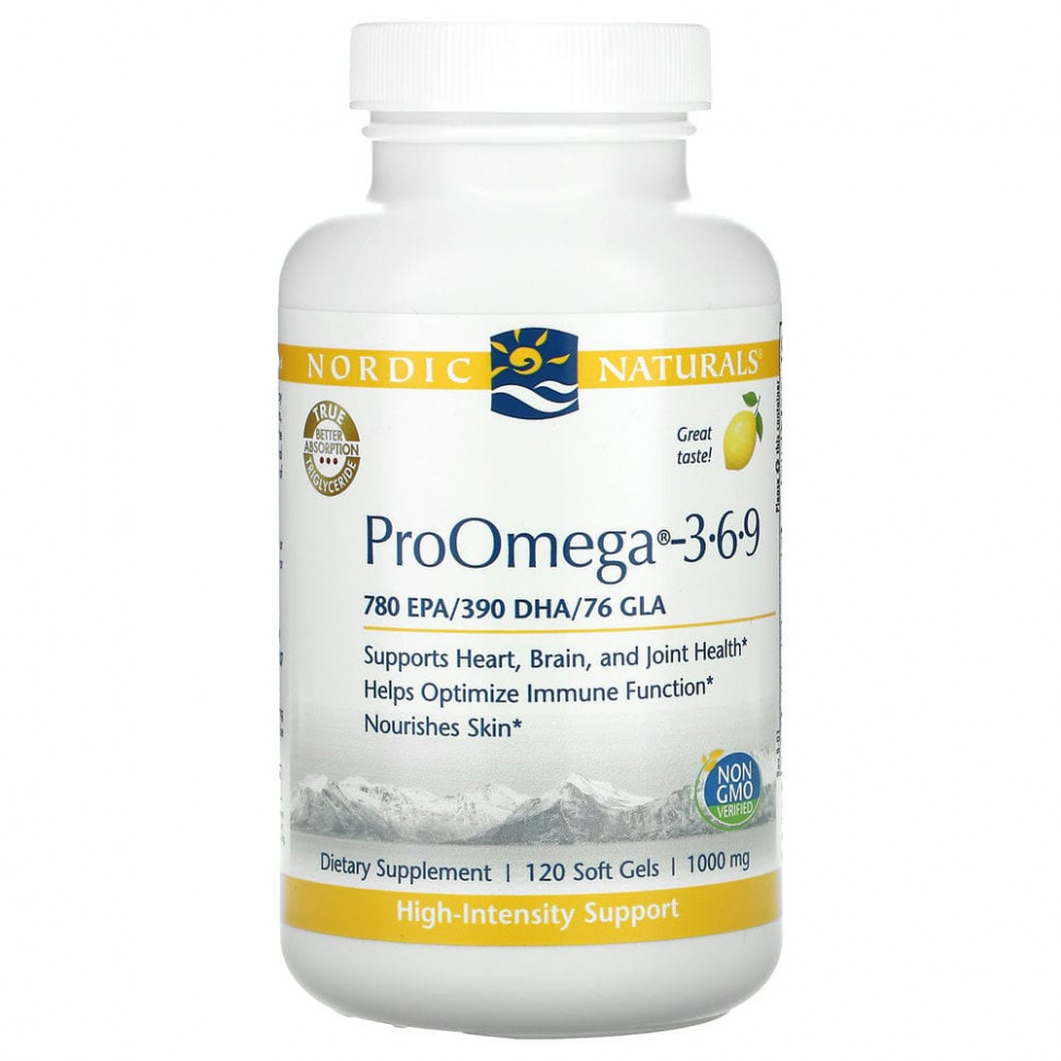 ���������� Nordic Naturals, ProOmega 3-6-9, �����-3-6-9 ������ �������, �� ������ ������, 1000 ��, 120 ������  Iherb (������)
