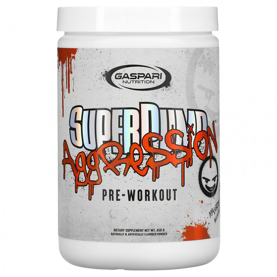 Gaspari Nutrition, SuperPump Aggression Pre-Workout, Mayhem Mango , 450 g    , -, 