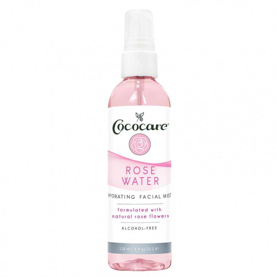 Cococare, Rose Water, Hydrating Facial Mist, Alcohol-Free, 4 fl oz (118 ml)    , -, 