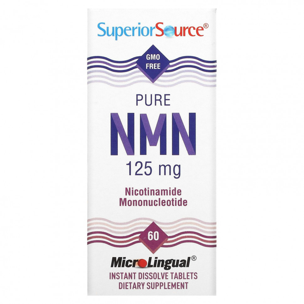 Superior Source, Pure NMN, Nicotinamide Mononucleotide, 125 mg , 60 Instant Dissolve Tablets    , -, 