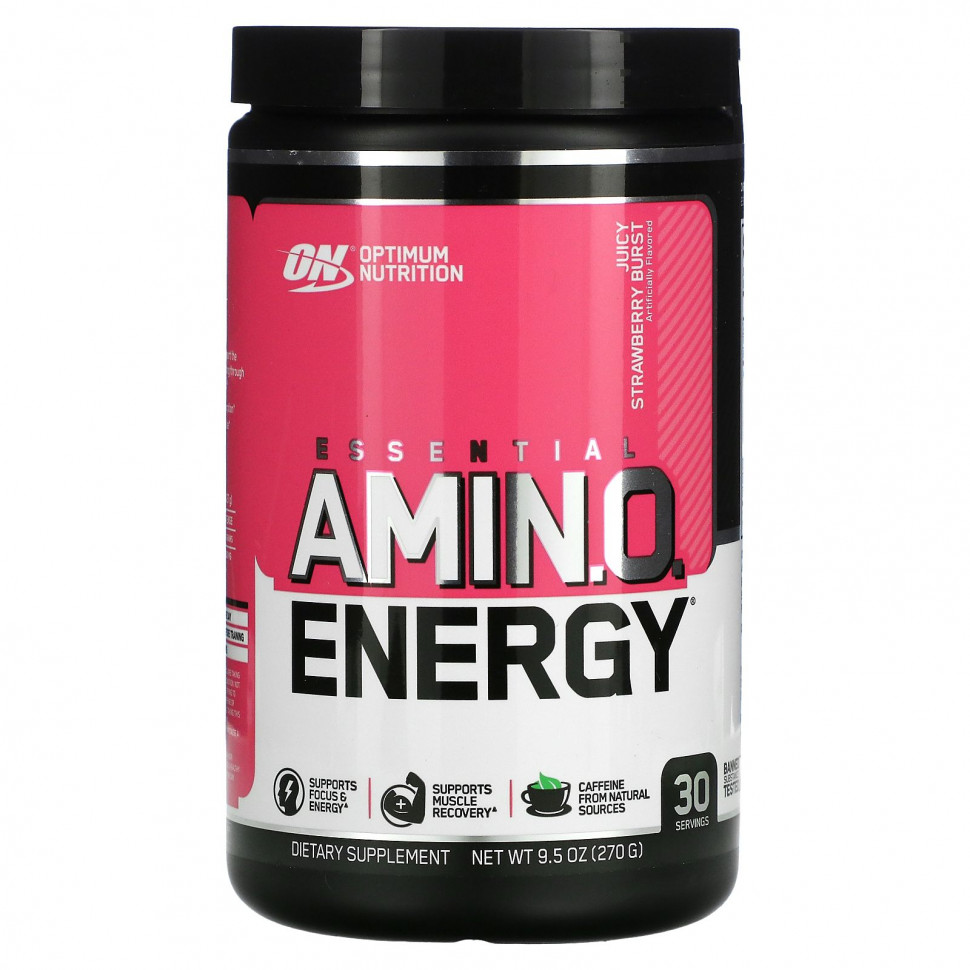 Optimum Nutrition, Essential Amino Energy, Juicy Strawberry Burst, 9.5 oz (270 g)    , -, 