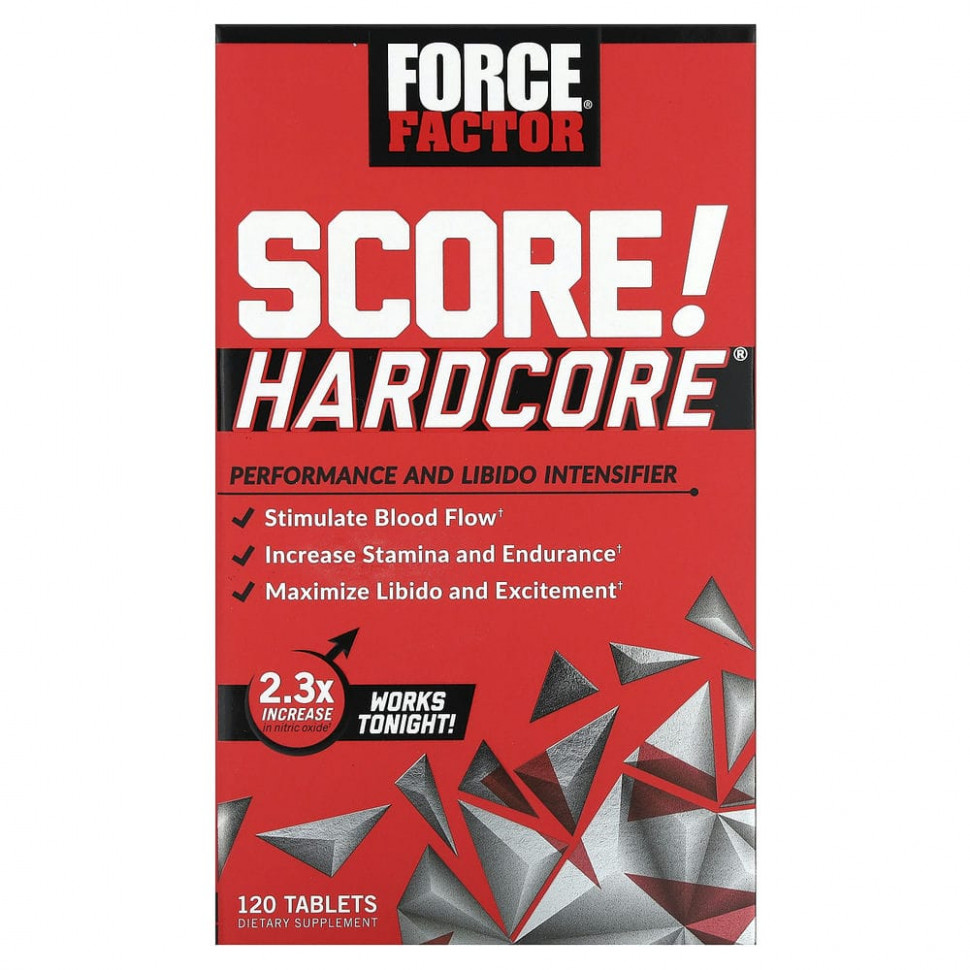���������� Force Factor, SCORE! Hardcore, �������� ��� ��������� ������������������ � ������, 120 ��������  Iherb (������)