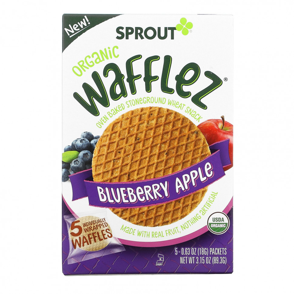 ���������� Sprout Organic, ����� Wafflez, �������� � ������, 5 ��������, 18 �  Iherb (������)