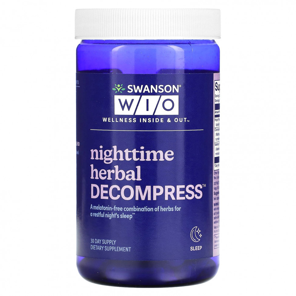 Swanson WIO, Nighttime Herbal Decompress, 30     , -, 