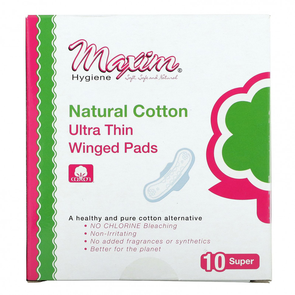 ���������� Maxim Hygiene Products, Ultra Thin Winged Pads, �����, ��� ������, 10 ���������  Iherb (������)