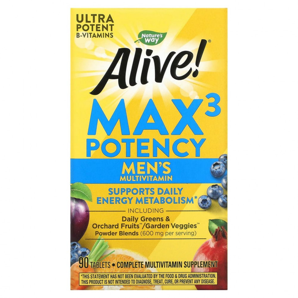 Nature's Way, Alive! Max3 Potency,   , 90     , -, 