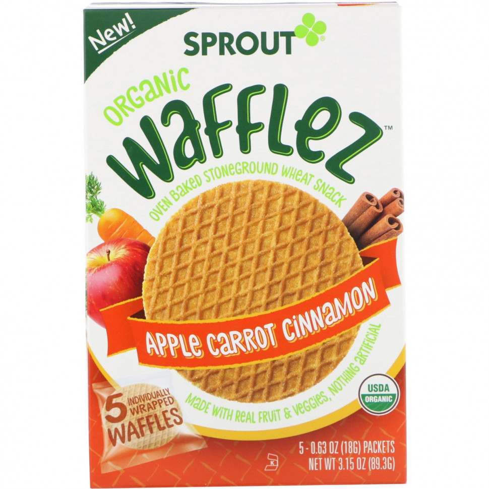 ���������� Sprout Organic, ����� Wafflez, ������, ������� � ������, 5 ��������, 18 �  Iherb (������)