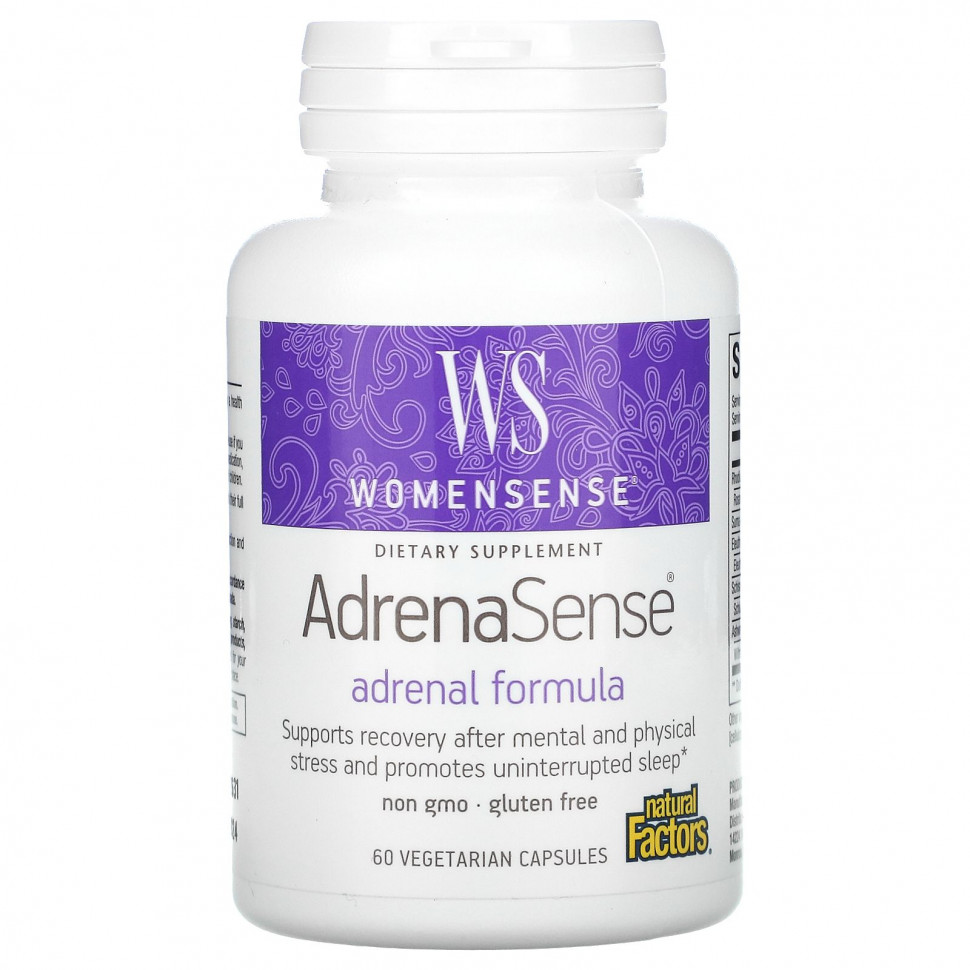 Natural Factors, Womensense, AdrenaSense, 60 Vegetarian Capsules    , -, 