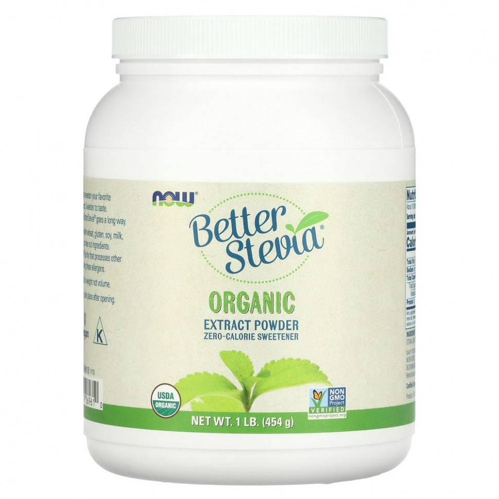 NOW Foods, Better Stevia, Organic Extract Powder, 1  (454 )    , -, 