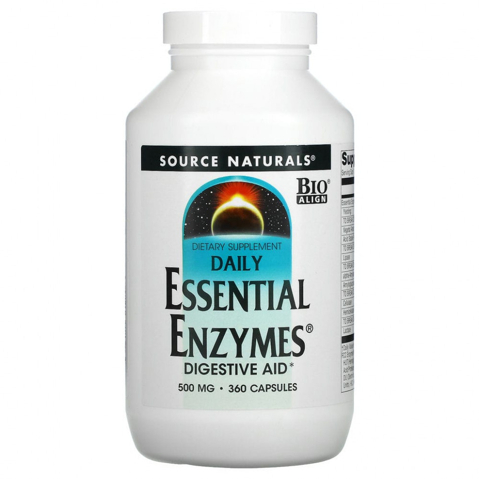 Source Naturals, Daily Essential Enzymes,     , 500 , 360     , -, 