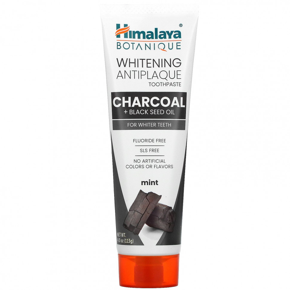 Himalaya, Whitening Antiplaque Toothpaste, Charcoal + Black Seed Oil, Mint , 4.0 oz ( 113 g)    , -, 