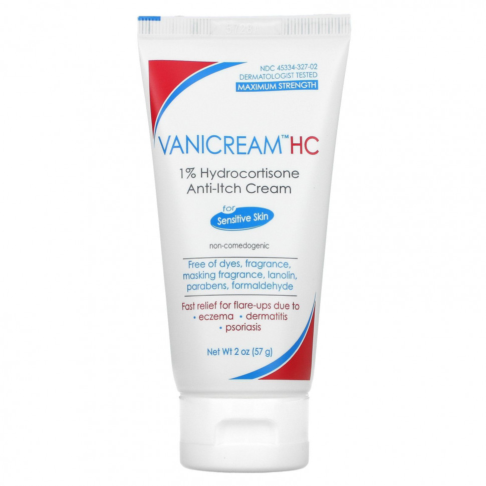 Vanicream, HC 1% Hydrocortisone Anti-Itch Cream, Maximum Strength, For Sensitive Skin, 2 oz (57 g)    , -, 