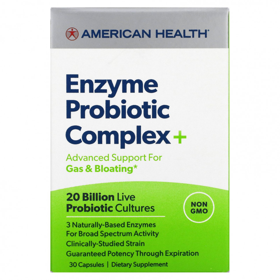 American Health, Enzyme Probiotic Complex +, 30     , -, 