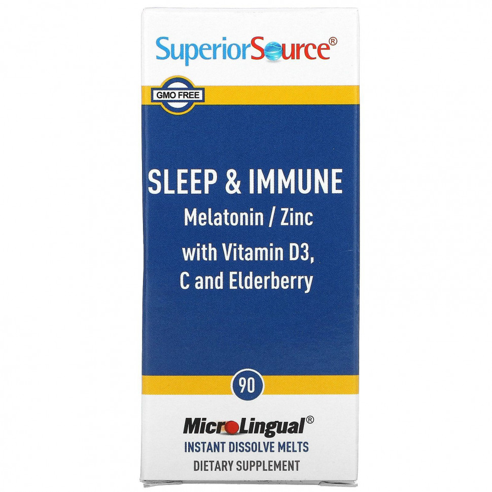 Superior Source, Sleep & Immune, 90 MicroLingual Instant Dissolve Melts    , -, 
