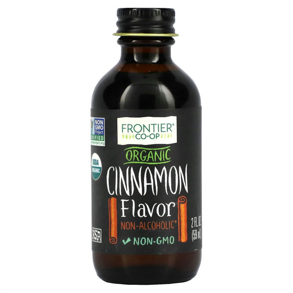 Frontier Co-op, Organic Cinnamon Flavor, Non-Alcoholic, 2 fl oz (59 ml)    , -, 