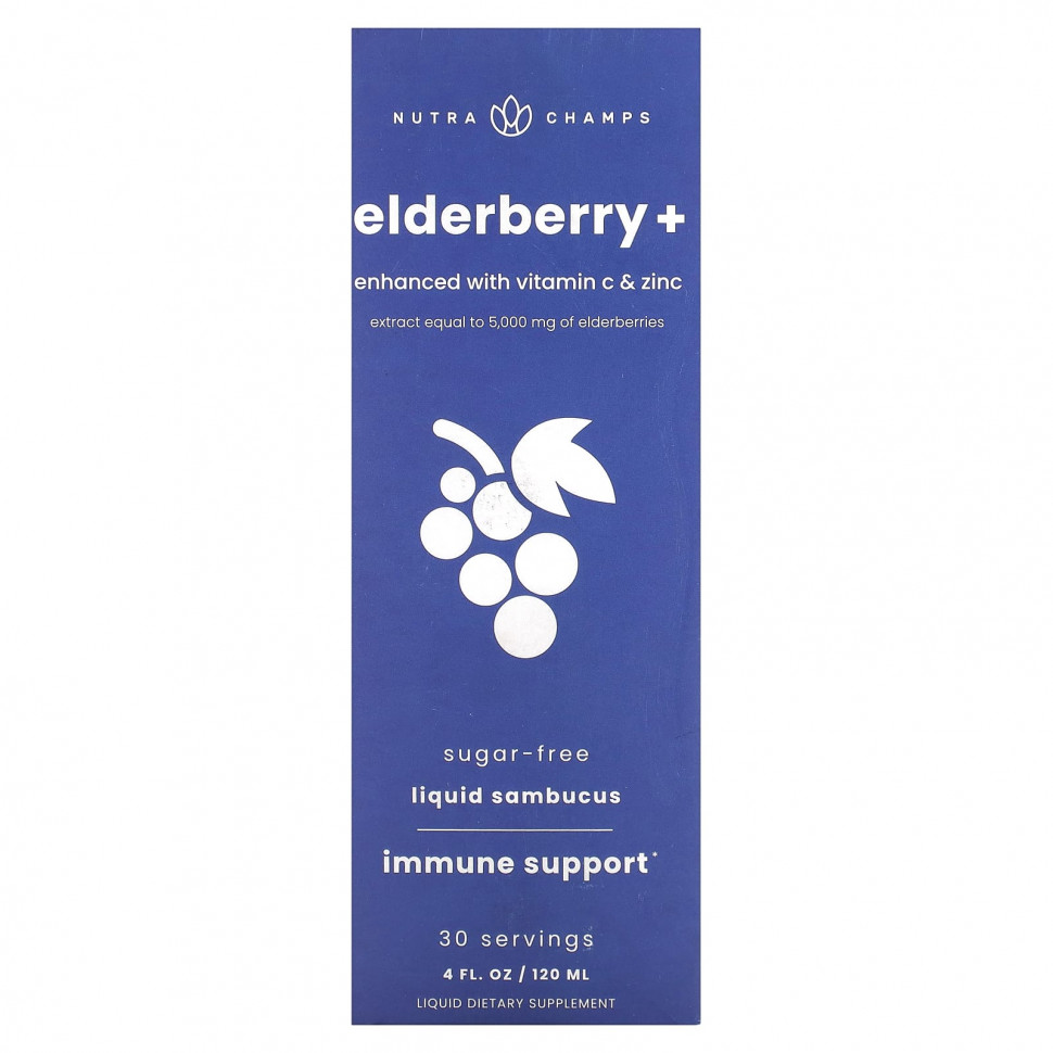 NutraChamps, Elderberry +,   C  ,  , 120  (4 . )    , -, 