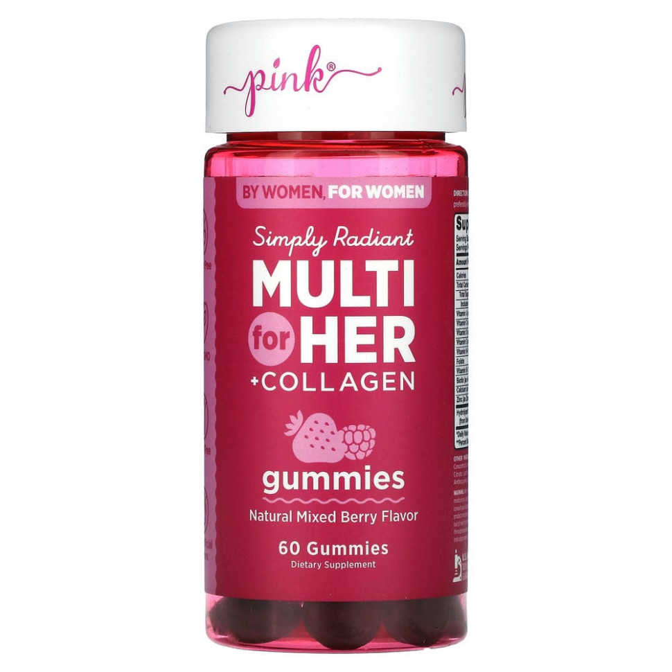 Pink, Simply Radiant Multi For Her + Collagen,  , 60      , -, 