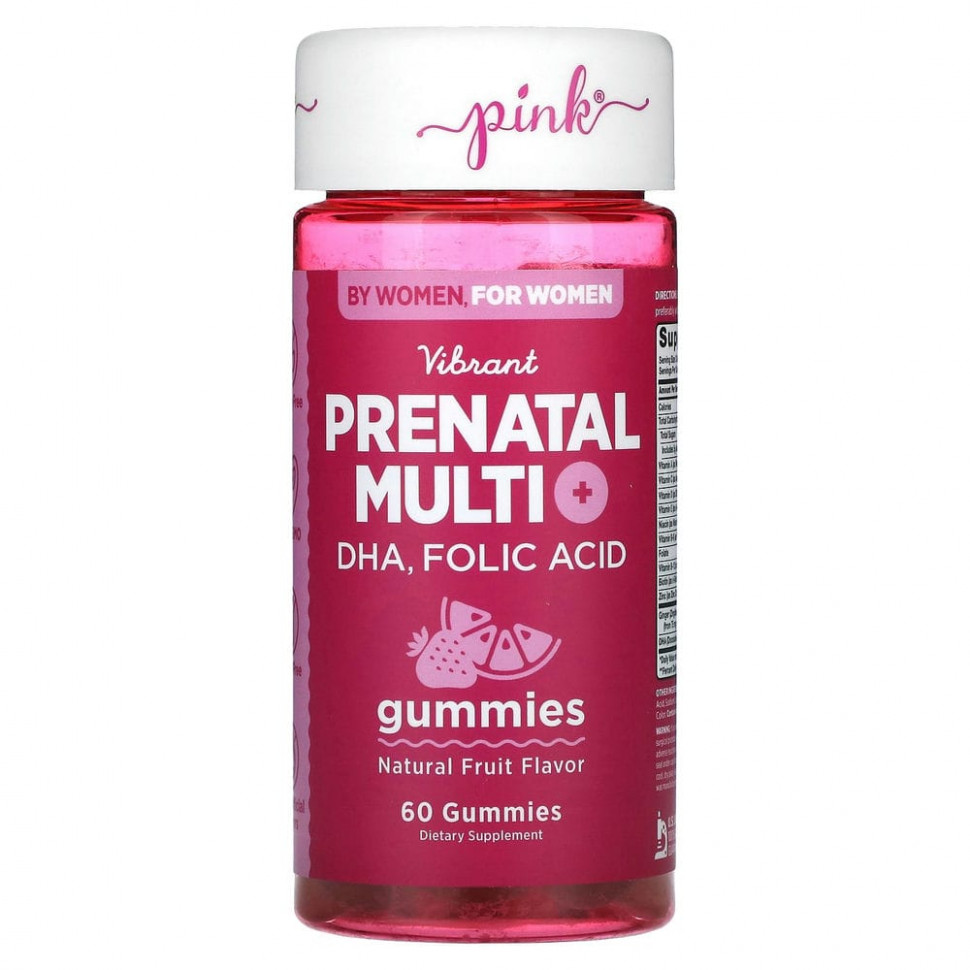 Pink, Vibrant Prenatal Multi + DHA,  ,  , 60      , -, 