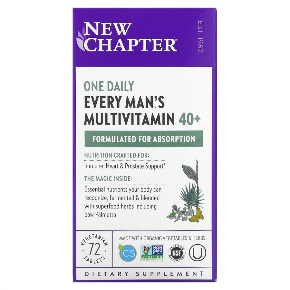 New Chapter, 40+ Every Man's One Daily Multi,   , 72      , -, 