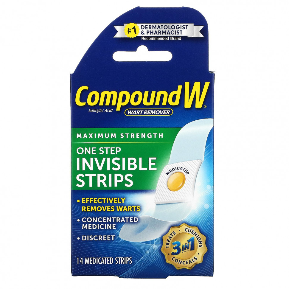 Compound W,    , One Step Invisible Strips,   , 14      , -, 