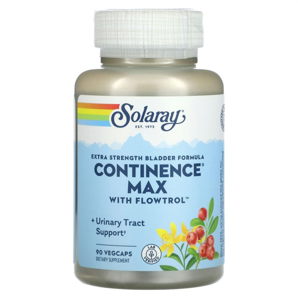 Solaray,     Extra Strength, Continence Max  Flowtrol, 90      , -, 