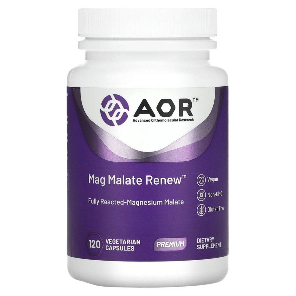 Advanced Orthomolecular Research AOR, Mag Malate Renew, 120      , -, 